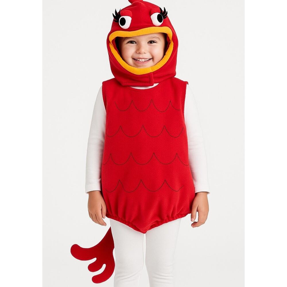 Pottery Barn Kids Red Fish Costume Sz 4 6 Dr Suess Plush Halloween Outfit
